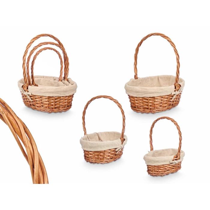 Set 3 Cestas Mimbre Ovaladas Kipit 34X39CM (8 Unidades) Set 3 Cestas Mimbre Ovaladas Kipit 34X39CM (8 Unidades)