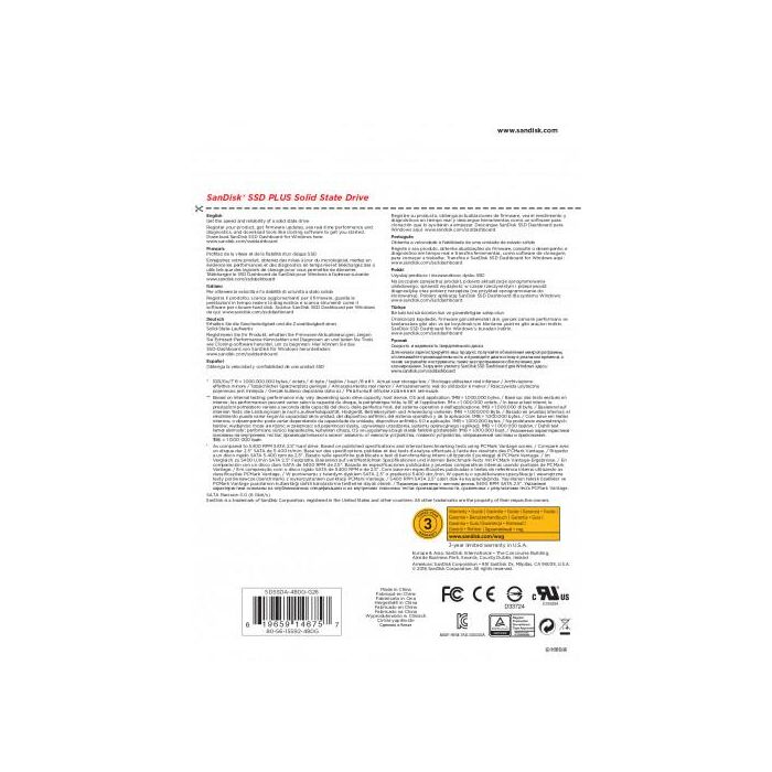SanDisk SSD Plus Disco Duro Interno 480GB SATA III hasta 535 MB/s Lectura 1 SanDisk SSD Plus Disco Duro Interno 480GB SATA III hasta 535 MB/s Lectura 1