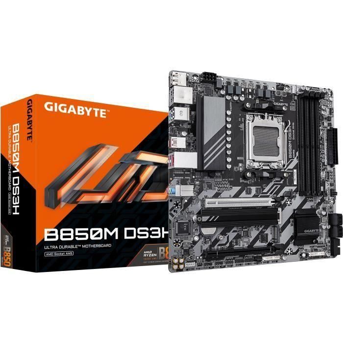 Gigabyte B850M DS3H Placa Base AM5 para AMD Ryzen 7000/8000/9000, DDR5 hasta 8200MHz, PCIe 5.0, USB 3.2 Gen 2, LAN 2.5G - 9MB85MS3H-00-G10 0 Gigabyte B850M DS3H Placa Base AM5 para AMD Ryzen 7000/8000/9000, DDR5 hasta 8200MHz, PCIe 5.0, USB 3.2 Gen 2, LAN 2.5G - 9MB85MS3H-00-G10 0