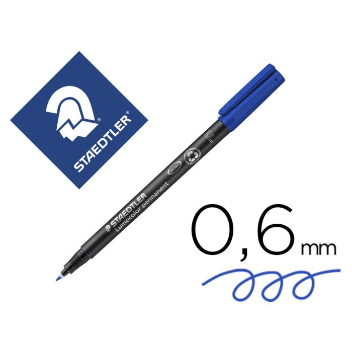 Rotulador Staedtler Lumocolor Retroproyeccion Punta De Fibrapermanente 318-3 Azul Punta Fina Redonda 0.6 mm 10 unidades