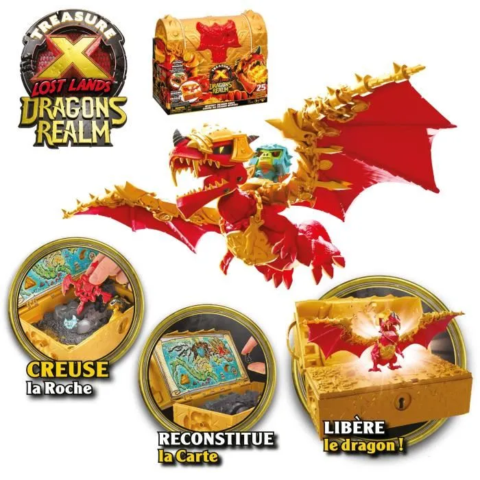 Moose Toys Cofre del Tesoro del Reino de los Dragones MOO0630996417904 Cofre interactivo con figuras y tesoros 1