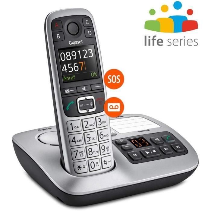 GIGASET Teléfono fijo E560A Plata 2 GIGASET Teléfono fijo E560A Plata 2