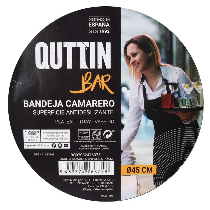 My Bar Bandeja Camarero Antideslizante 45 x 45 cm 13