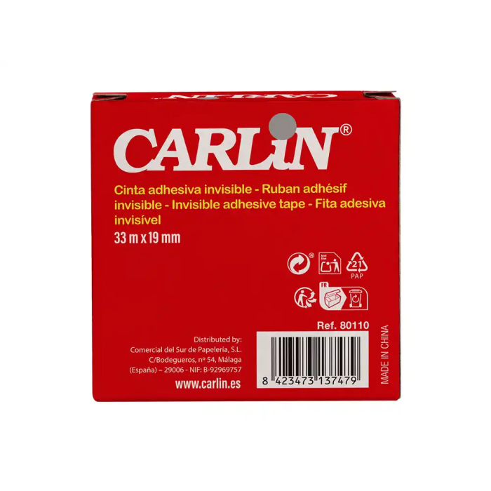 Carlin Cinta Adhesiva Invisible 33 mt x 19 mm para Embalar 7
