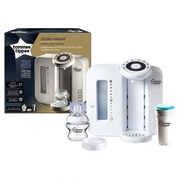 Tommee Tippee Perfect Prep Calienta Biberones y Preparador Botellas Rápido con Función Hot Shot, 37°C, Filtro Agua, Blanco 1