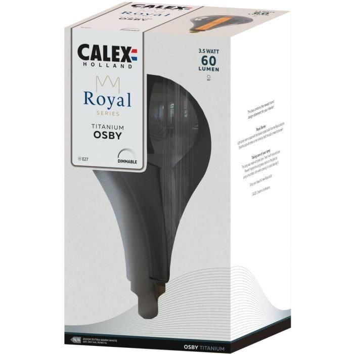 Bombilla LED E27 - CALEX - ROYAL OSBY - 3,5 W - 60 lm - 2000 K - Regulable - Titanio 3 Bombilla LED E27 - CALEX - ROYAL OSBY - 3,5 W - 60 lm - 2000 K - Regulable - Titanio 3