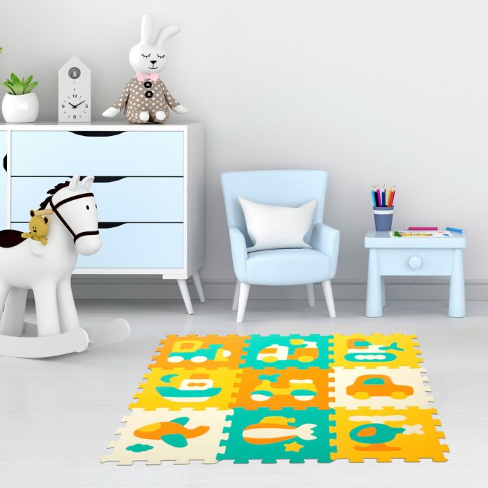 Alfombra de Puzzle Colorbaby Multicolor Plástico EVA 90 x 90 cm Vehículos 9 Piezas (4 Unidades) 2 Alfombra de Puzzle Colorbaby Multicolor Plástico EVA 90 x 90 cm Vehículos 9 Piezas (4 Unidades) 2