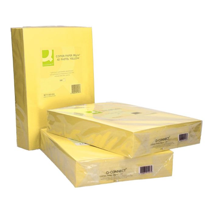 Papel Color Q-Connect Din A3 80 gr Amarillo Paquete De 500 Hojas 4