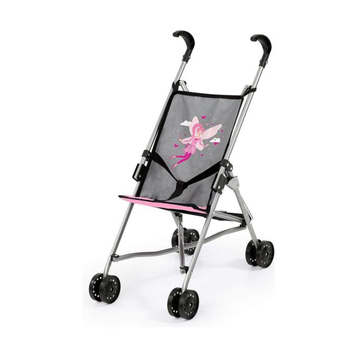 Silla de muñeca gris decoracion hadas 57x46x27 cm Silla de muñeca gris decoracion hadas 57x46x27 cm