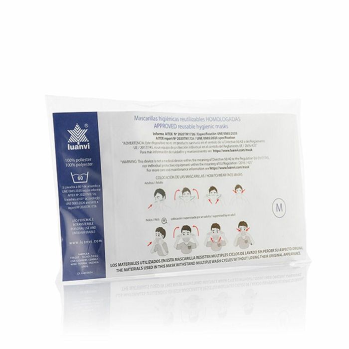 Mascarilla Higiénica de Tela Reutilizable Beard Luanvi Talla M Pack de 3 uds 2 Mascarilla Higiénica de Tela Reutilizable Beard Luanvi Talla M Pack de 3 uds 2