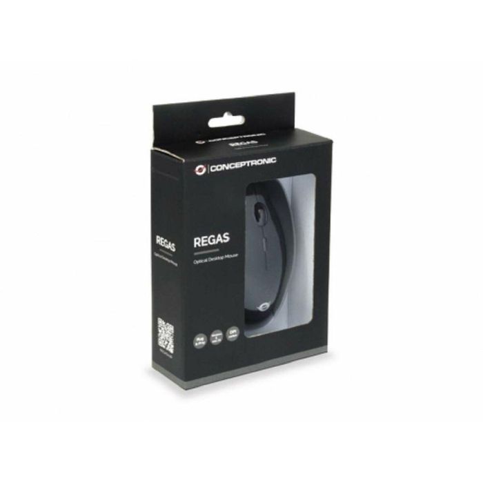 Conceptronic Ratón Óptico USB Regas01B con Interruptor DPI 800/1000/1200 y Diseño Ergonómico para Diestros y Zurdos 8