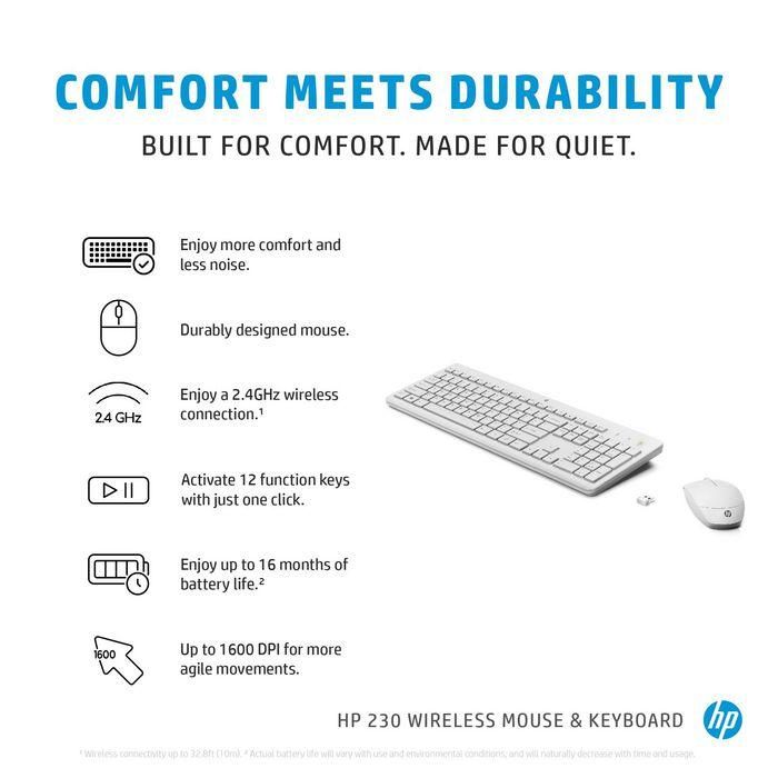 HP 230 Wireless Keyboard Black - INT 3 HP 230 Wireless Keyboard Black - INT 3