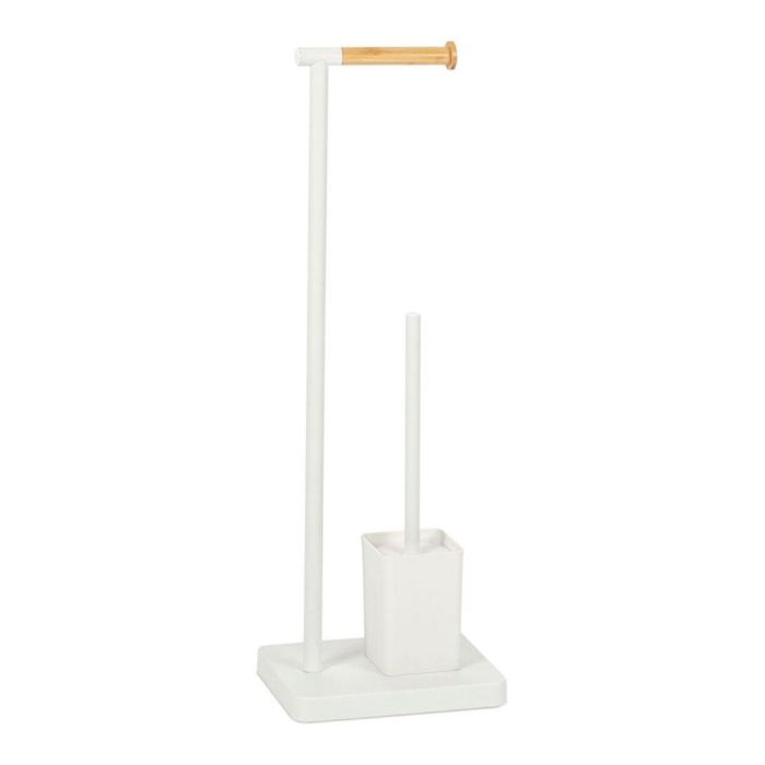 Andrea House Portarrollos + escobilla de metal blanco ba72123, 23 x 18 x 69.5 cm, Metal/Bambú/Plástico 0 Andrea House Portarrollos + escobilla de metal blanco ba72123, 23 x 18 x 69.5 cm, Metal/Bambú/Plástico 0