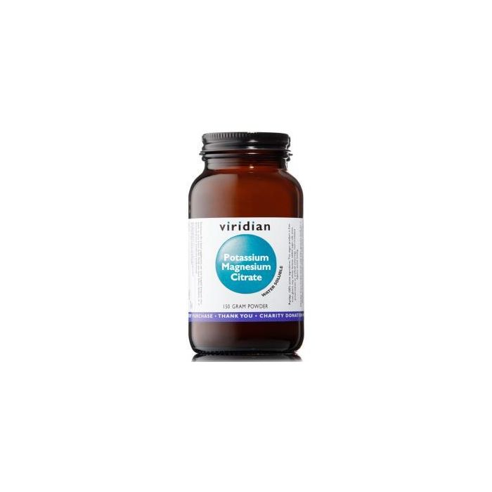 VIRIDIAN Potasio Magnesio Citrato en Polvo 150g - Mantiene Presión Arterial Normal, Reduce Cansancio y Fatiga, Función Muscular