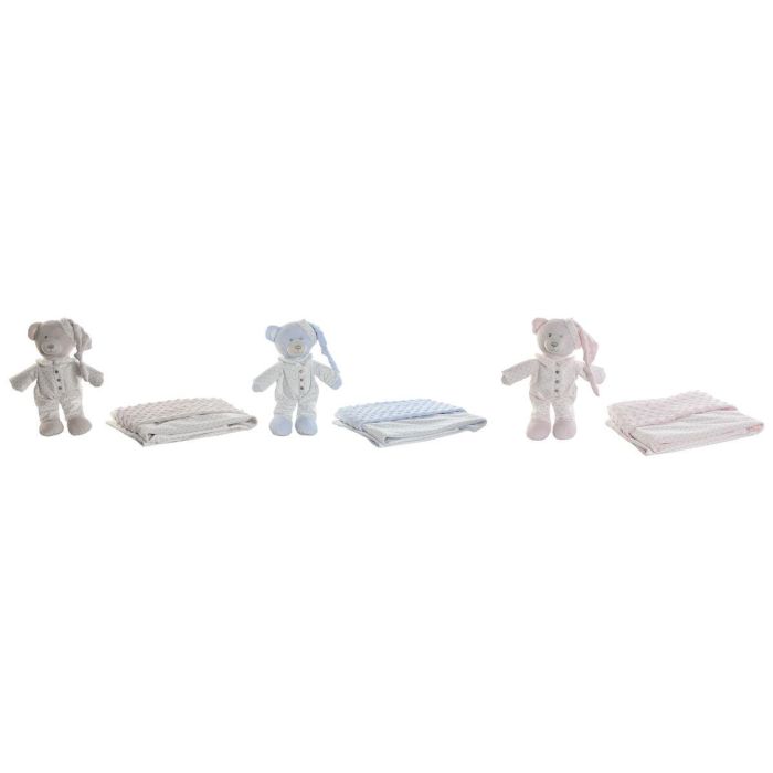 Peluche Manta Baby DKD Home Decor Rosa Azul 2 x 75 x 100 cm Set de 2 (3 Unidades) Peluche Manta Baby DKD Home Decor Rosa Azul 2 x 75 x 100 cm Set de 2 (3 Unidades)
