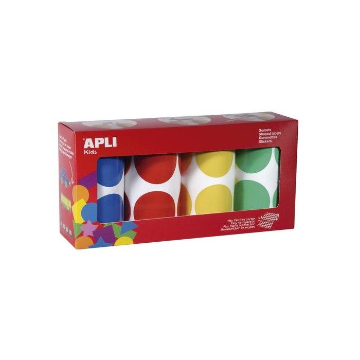 Gomets Apli Rollo 59H Circulo Ø 45 Mm (Az-Ro-Am-Vd) 1.416 Uds. (17634)