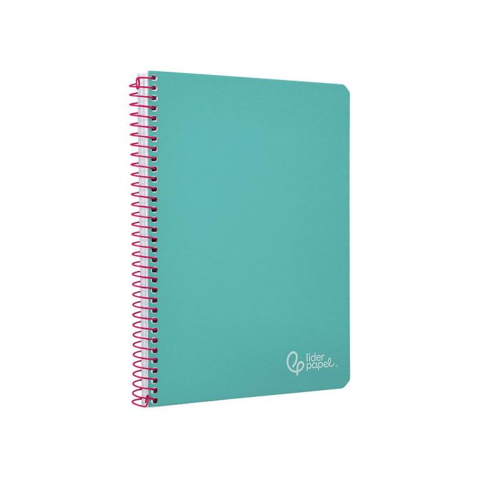 Cuaderno Espiral Liderpapel Din A5 Witty Tapa Dura 80H 90 gr Cuadro 4 mm Con Margen Color Turquesa 5 unidades 4