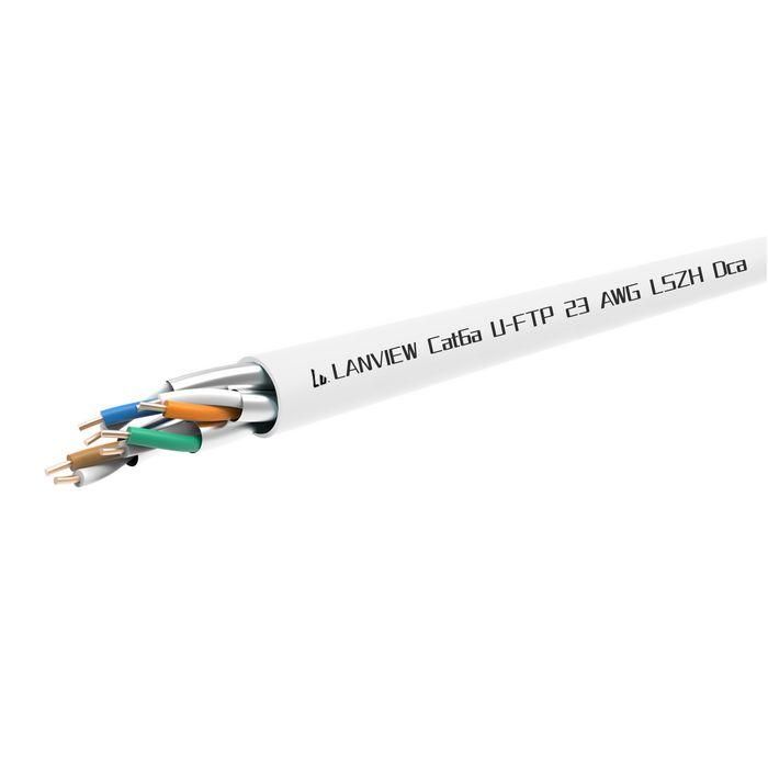 Lanview Cat6a U-FTP HD-BaseT 4x2xAWG23 LSZH white 305m, Dca Lanview Cat6a U-FTP HD-BaseT 4x2xAWG23 LSZH white 305m, Dca