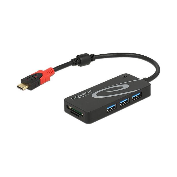 DeLOCK HUB USB 3.0 con 3 Puertos USB Type-A y Lector de Tarjetas SD/MicroSD, USB Type-C™, Negro 0 DeLOCK HUB USB 3.0 con 3 Puertos USB Type-A y Lector de Tarjetas SD/MicroSD, USB Type-C™, Negro 0