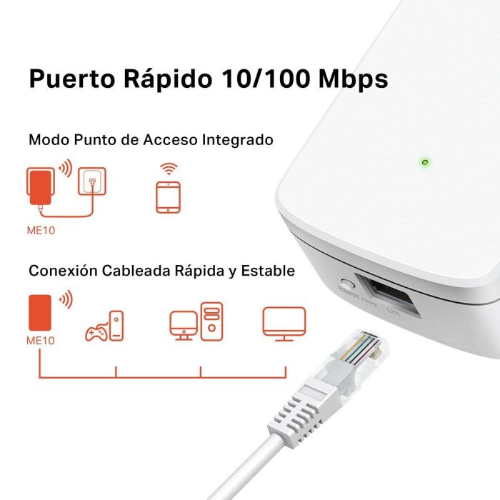 Mercusys ME10 Repetidor de Red Wi-Fi 300 Mbps N (Wi-Fi 4) Blanco 1 Mercusys ME10 Repetidor de Red Wi-Fi 300 Mbps N (Wi-Fi 4) Blanco 1