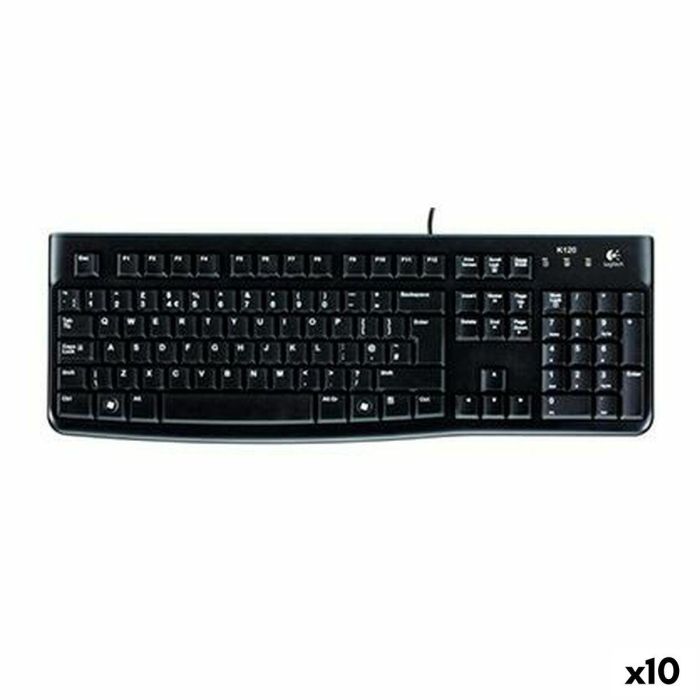 Teclado Logitech K120 Negro Qwerty Español (10 Unidades) 0 Teclado Logitech K120 Negro Qwerty Español (10 Unidades) 0