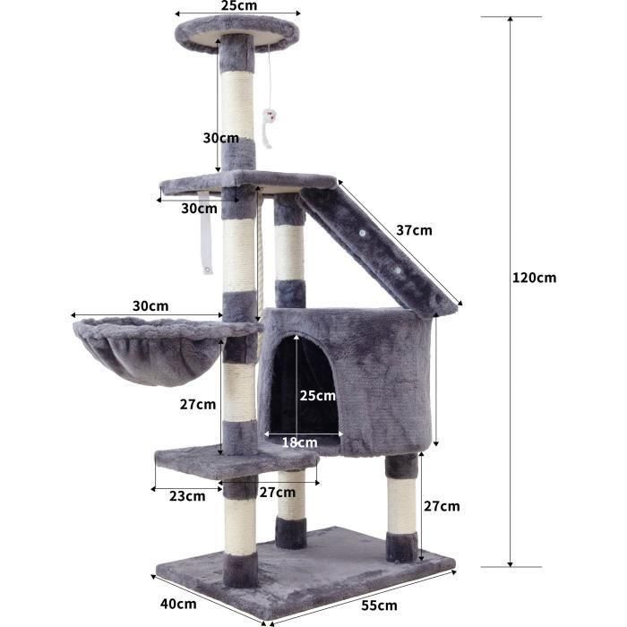 Rascador MARIE - 40x55x120cm - Gris 5