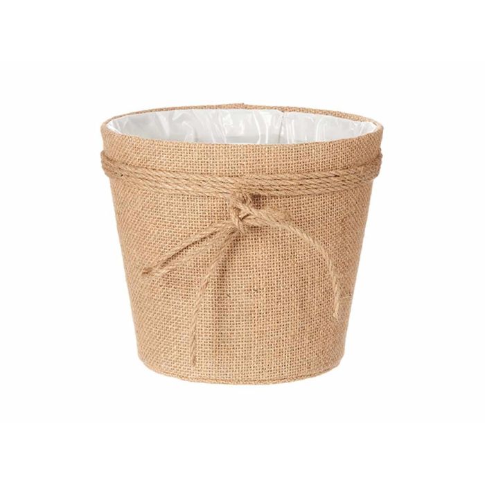 Ibergarden Macetero de Tela con Lazo Marrón 18x16 cm (24 Unidades) 1