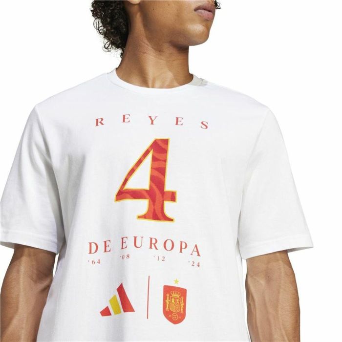 Camiseta de Manga Corta Hombre Adidas España Campeones de Europa Blanco 2