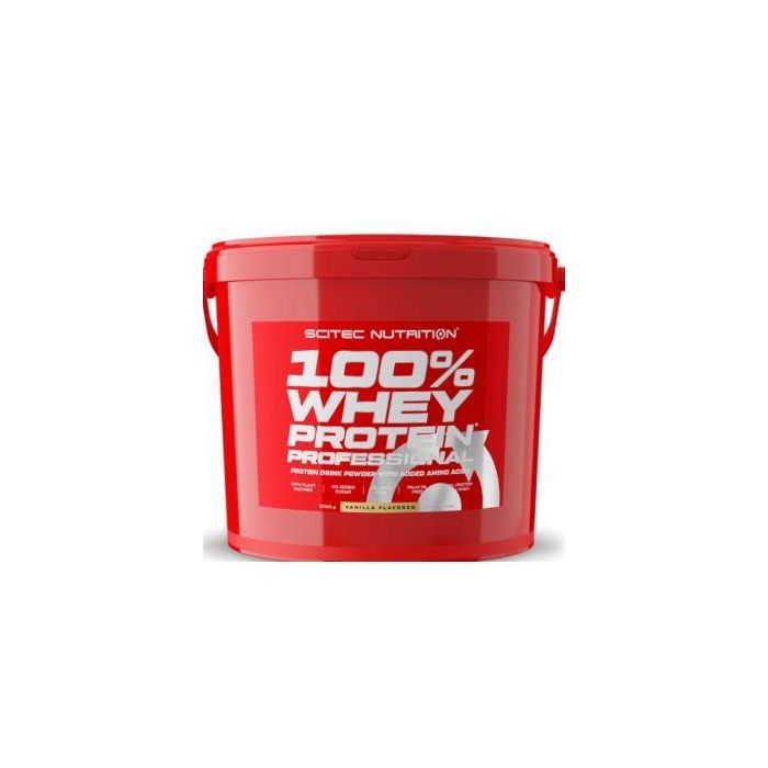 SCITEC NUTRITION 100% Whey Protein Professional 5000g Vainilla - Aumenta y Mantiene Masa Muscular, Sin Gluten