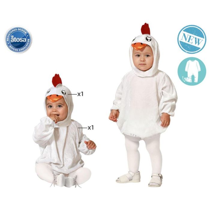 Disfraz Gallina Blanca Con Cresta Bebé 24 Meses Disfraz Gallina Blanca Con Cresta Bebé 24 Meses