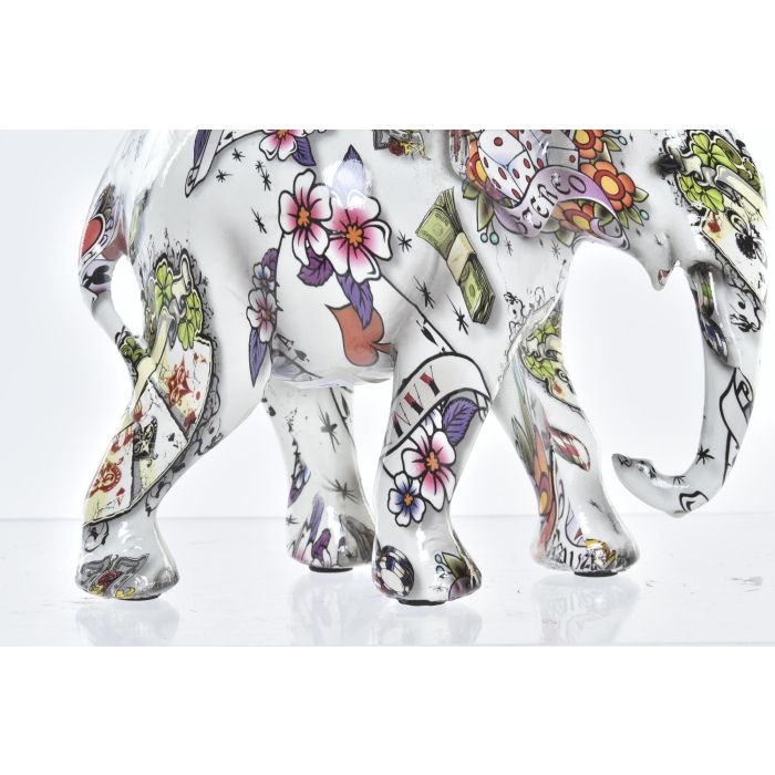 DKD Home Decor Figura Decorativa Elefante Colonial Resina Blanco Multicolor 13cm Alto 15cm Ancho 8cm Largo 2 DKD Home Decor Figura Decorativa Elefante Colonial Resina Blanco Multicolor 13cm Alto 15cm Ancho 8cm Largo 2