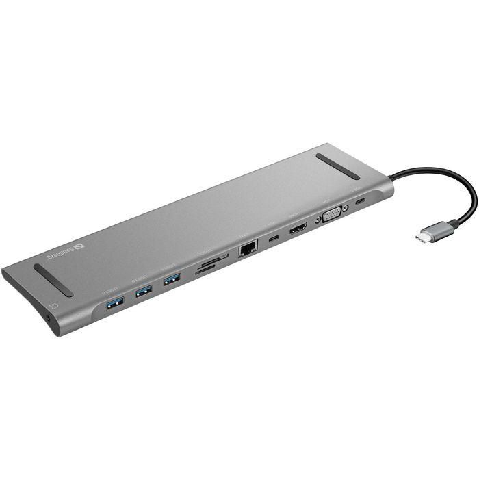 Sandberg Estación de Conexión USB-C 10-en-1 para Portátil con 3x USB, HDMI, VGA, Ethernet, Audio, Lector Tarjetas, PD 100W 0 Sandberg Estación de Conexión USB-C 10-en-1 para Portátil con 3x USB, HDMI, VGA, Ethernet, Audio, Lector Tarjetas, PD 100W 0