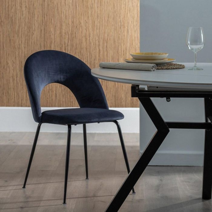 Silla Azul Tejido-Metal Contract 49 X 60 X 81 cm