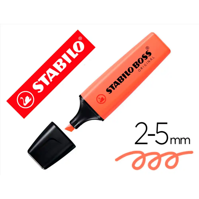 Stabilo Rotulador Boss Fluorescente 70 Pastel Coral Meloso Antisecado Punta Biselada 2-5mm 0 Stabilo Rotulador Boss Fluorescente 70 Pastel Coral Meloso Antisecado Punta Biselada 2-5mm 0