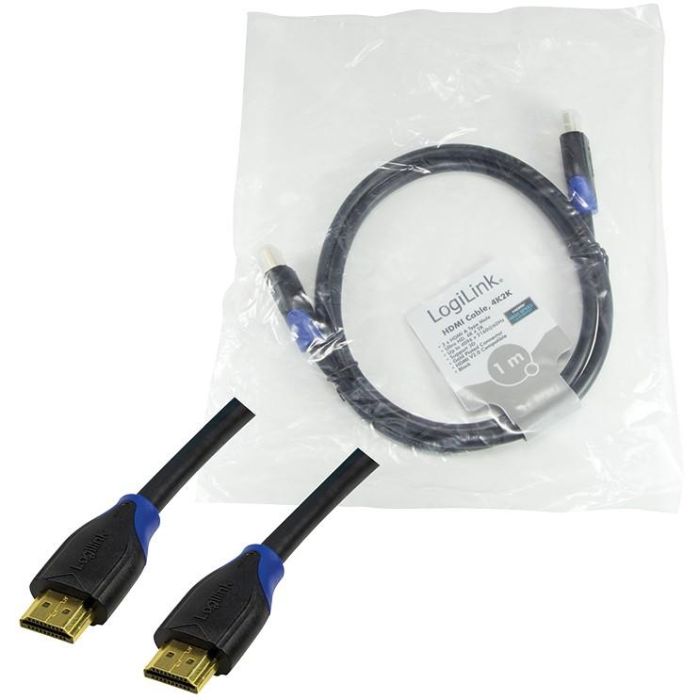 LogiLink CH0061 Cable HDMI de alta velocidad con Ethernet 1m, 4K2K/60Hz, 3D, Conectores chapados en oro, Negro 5