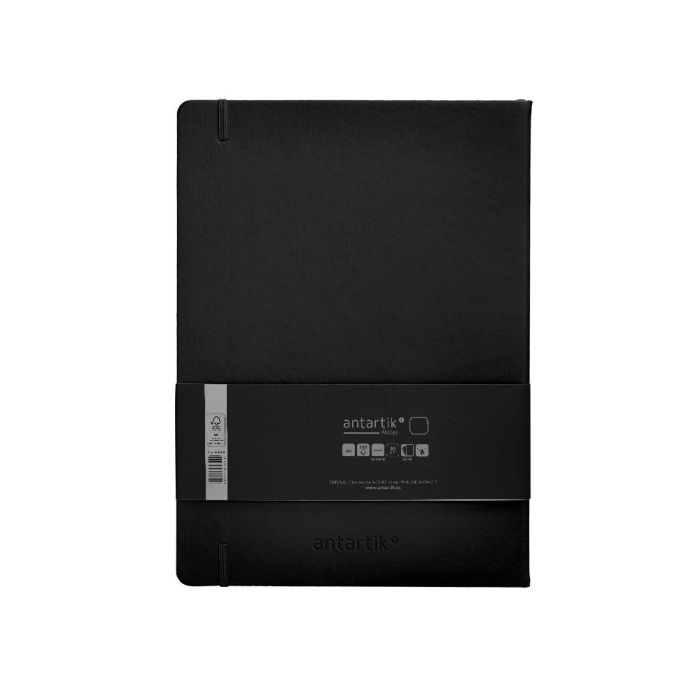 Cuaderno Con Gomilla Antartik Notes Tapa Dura A4 Hojas Lisas Negro 100 Hojas 80 gr Fsc 2