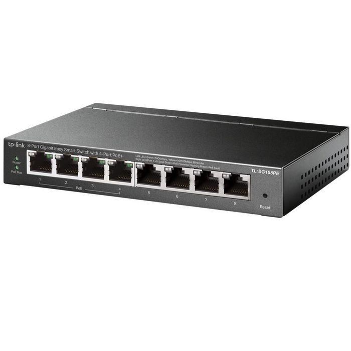 TP-Link TL-SG108PE Switch Gestionado L2 8 Puertos Gigabit Ethernet con PoE 16Gbps Negro 1