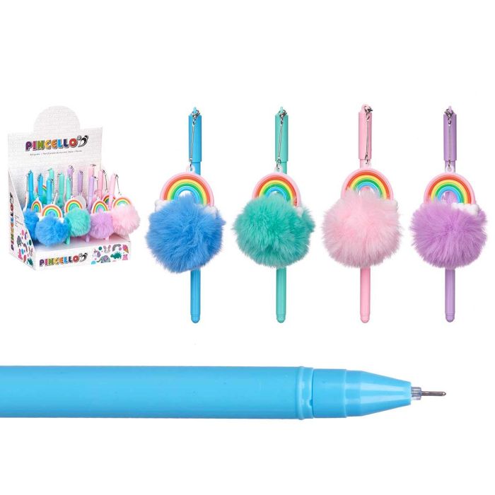 Pincello Bolígrafo Pompon Arcoiris Surtidos - Azul, Morado, Rosa, Verde - 6.5x18x5 cm (24 Unidades) Pincello Bolígrafo Pompon Arcoiris Surtidos - Azul, Morado, Rosa, Verde - 6.5x18x5 cm (24 Unidades)