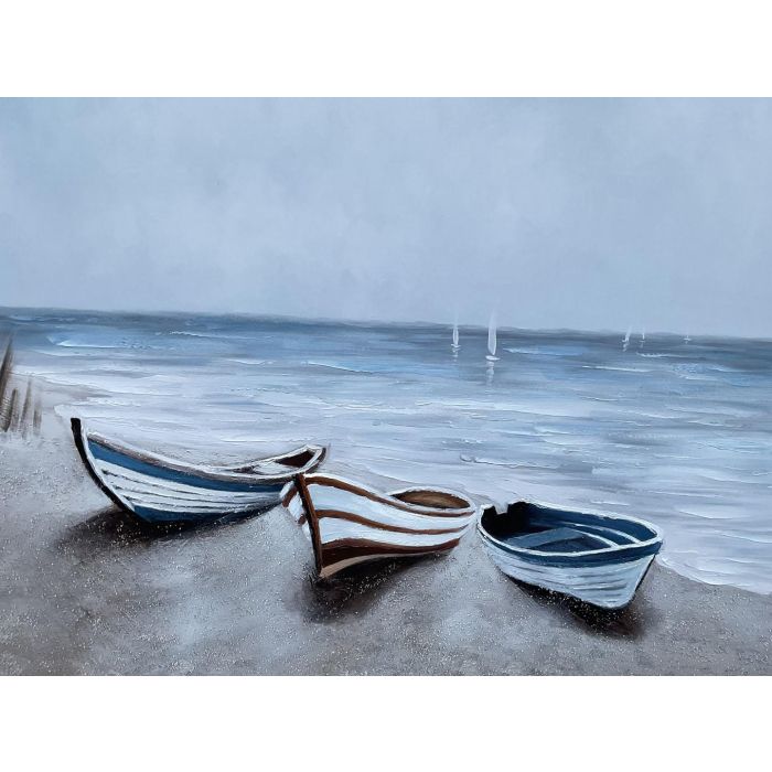 Cuadro Mediterraneo DKD Home Decor Azul Beige 2.8 x 80 x 120 cm (2 Unidades) 2