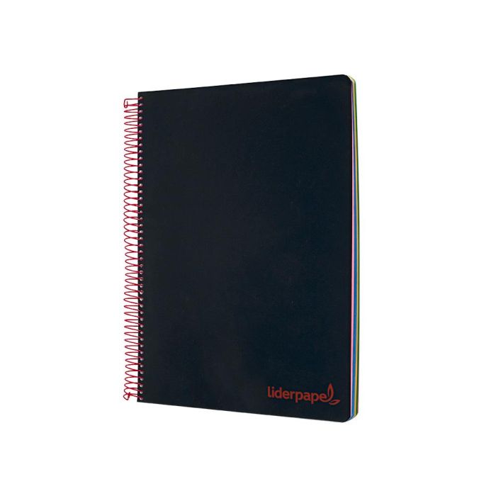 Cuaderno Espiral Liderpapel A4 Micro Wonder Tapa Plastico 120H 90 gr Cuadro 5 mm 5 Bandas 4 Taladros Color Negro 2