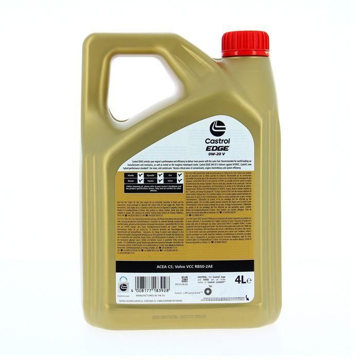 Castrol CAS1697632149783 Aceite de Motor EDGE 0W-20 V, 4 Litros 2 Castrol CAS1697632149783 Aceite de Motor EDGE 0W-20 V, 4 Litros 2