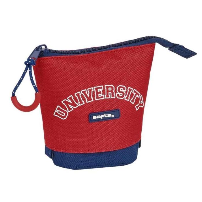 Estuche Cubilete Safta University Rojo Azul marino (8 x 19 x 6 cm) 2