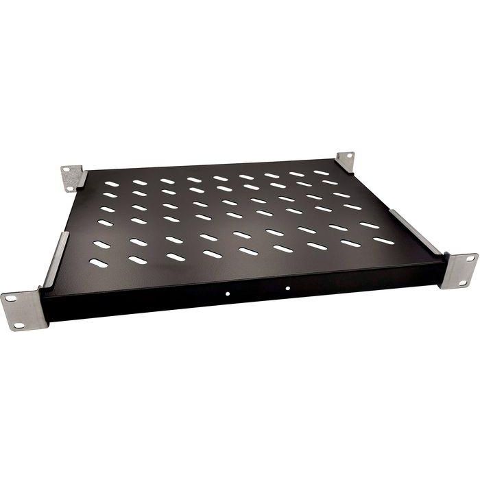 Logon RAS100BL Estante Fijo 1U 19" para Armario Rack 600mm Profundidad, Carga 50kg, Negro Ventilado con Gestión de Cables