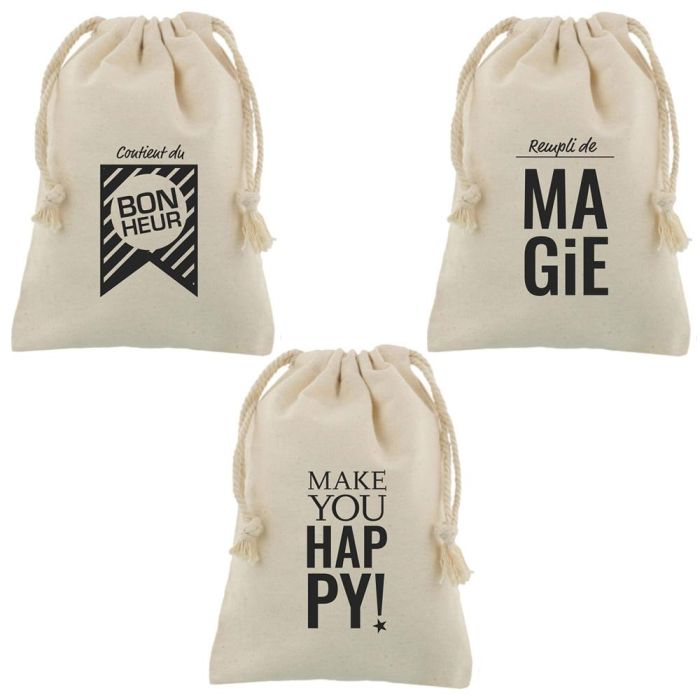 Party Time Bolsa Party Time 23x34 cm Bolsa de Algodón Reutilizable Ecológica con Cierre de Cuerda para Regalos 2