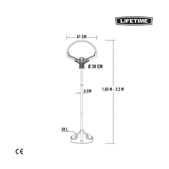 Canasta de Baloncesto Lifetime 81 x 229 x 83 cm 4