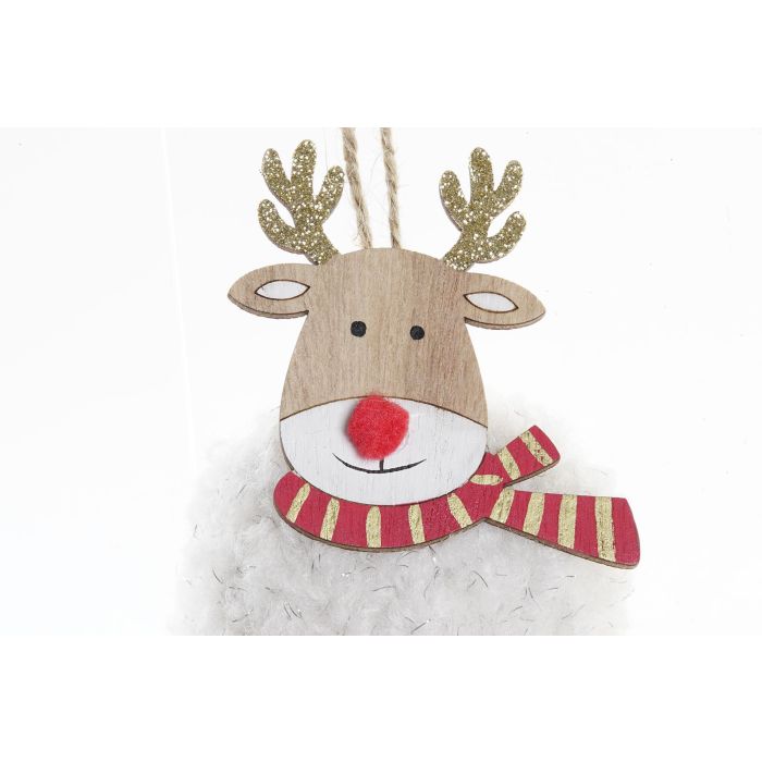 Decoracion Colgante Navidad Tradicional DKD Home Decor Blanco Rojo 3 x 7 x 24 cm (12 Unidades) 2