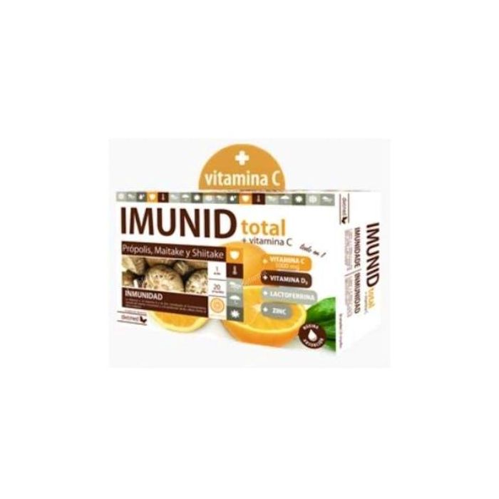 DIETMED Imunid Total 20 Ampollas Vitamina C D Zinc Propóleo Probióticos Sistema Inmunológico Sabor Naranja