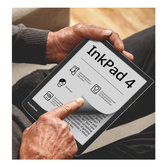 Pocketbook readers InkPad 4 - Ebook 7.8 Pulgadas, Pantalla E Ink Carta 1200, 32GB, Resistente al Agua IPX8, SMARTlight 5