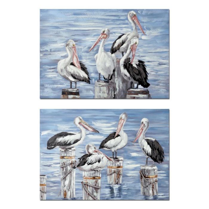 Cuadro Mediterraneo DKD Home Decor Azul Blanco 3 x 70 x 100 cm (2 Unidades)