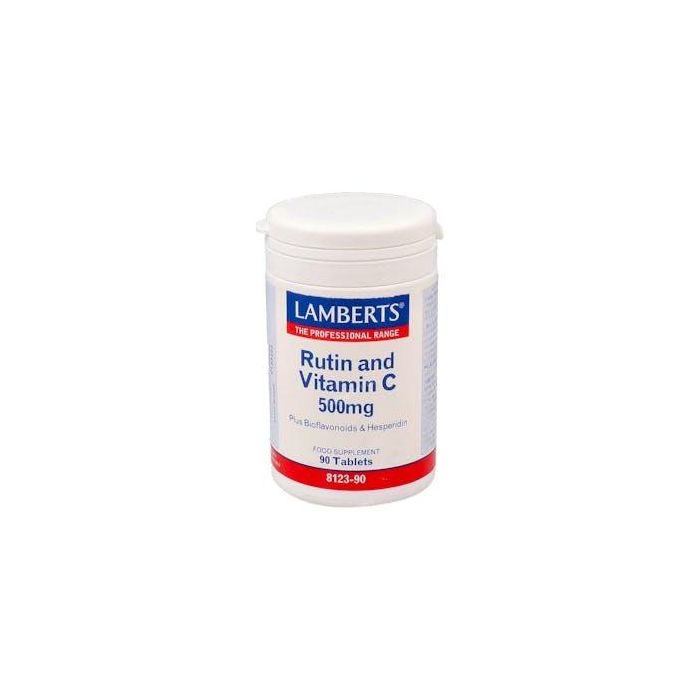 LAMBERTS Rutina + Vitamina C + Bioflavonoides 500mg, 90 comprimidos. Apoya la protección antioxidante. Apto para veganos.